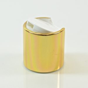 Disc Cap 24-410 White Shiny Gold Metal Shell_1873