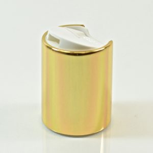 Disc Cap 24-415 White Shiny Gold Metal Shell_1875