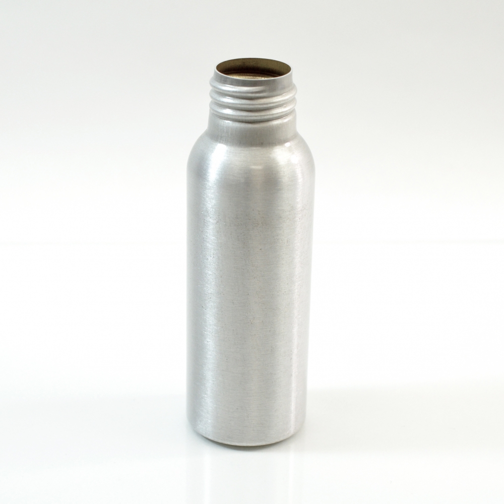 2 oz Brushed Silver 24/410 Aluminum, 35×105 Bottle