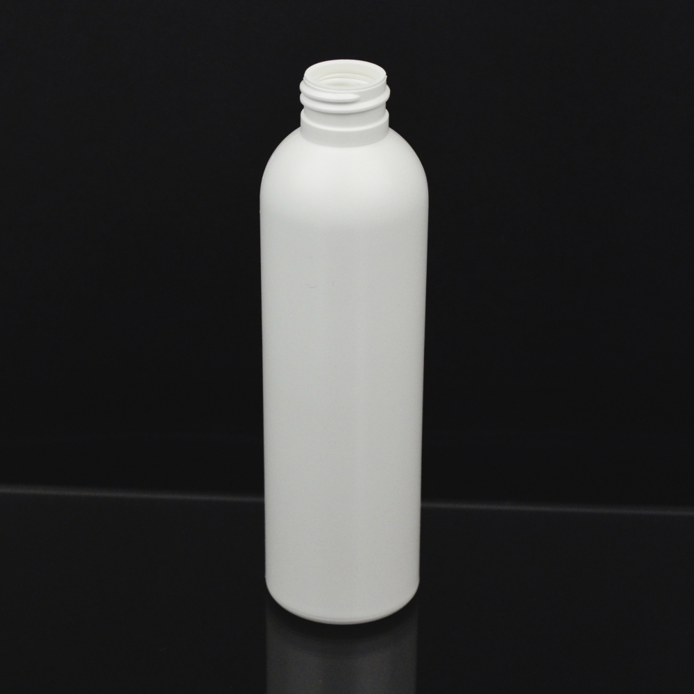 6 oz 24/410 Imperial Round White HDPE Bottle