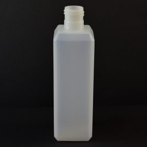Plastic Bottle 8 oz. Beveled Square HDPE Natural 24-415_714