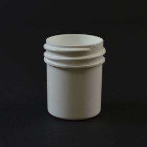 Plastic Jar 0.5 oz. Regular Wall Straight Base White PP 33-400_1245