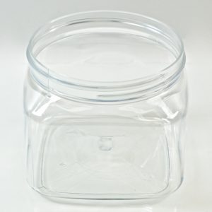 Plastic Jar 16 oz. Firenze Square Clear PET 89-400_1224