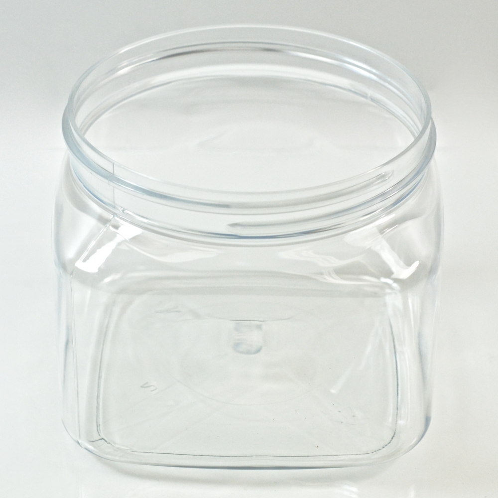 16 oz 89/400 Firenze Square Clear PET Jar