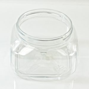Plastic Jar 8 oz. Firenze Square Clear PET 70-400_1223