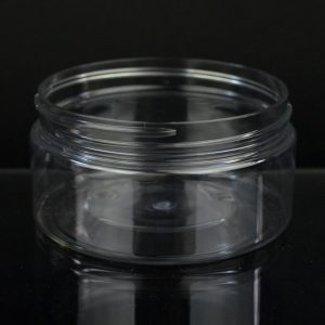 Plastic Jar 8 oz. Heavy Wall Low Profile Clear PET 89-400_1217