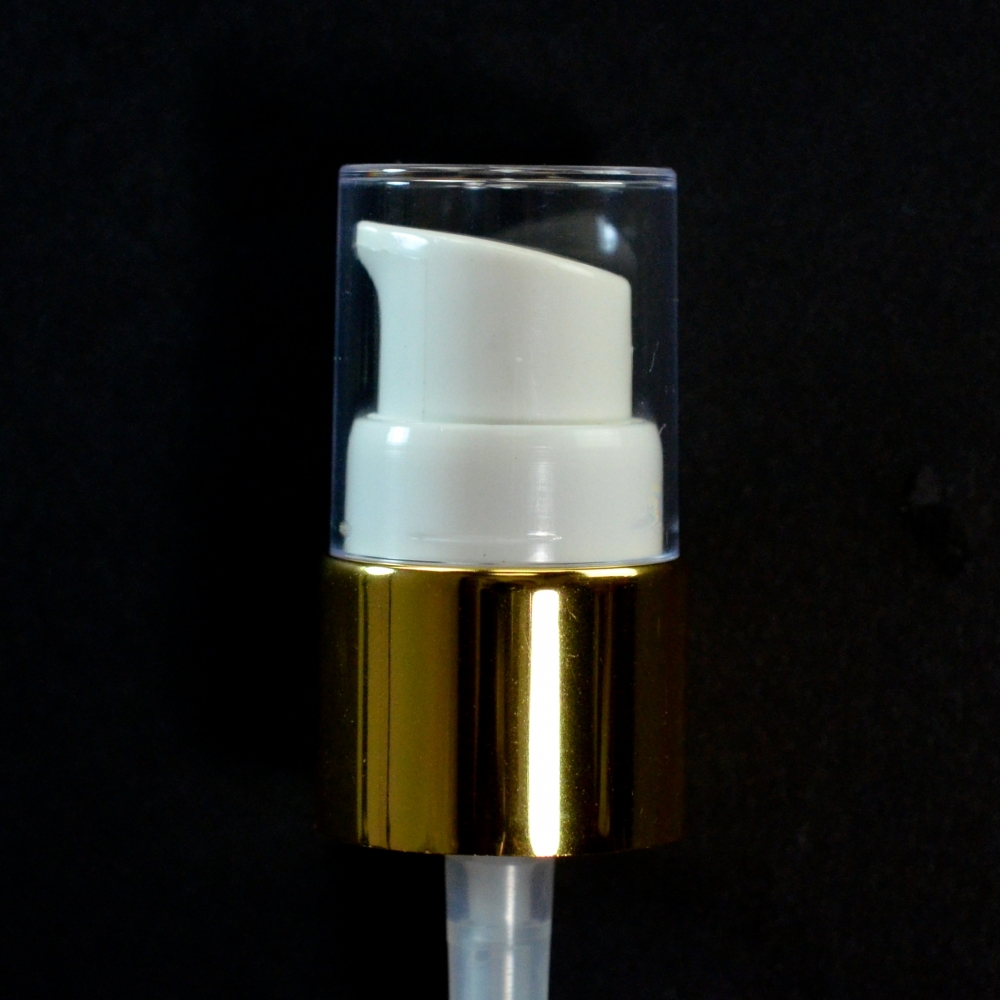 18/410 Treatment Pump Shiny Gold/White/Clear Hood