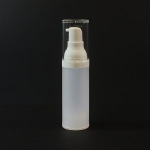 Airless Bottle 30ml Frosted White with Clear Hood_2981