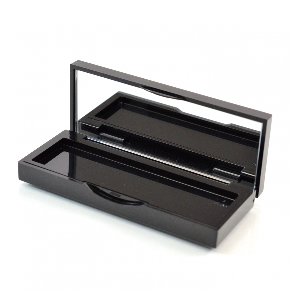 Compact BB Small Rectangular ABS Black with Mirror Pinned-Hinge 3.860″ x 1.525″ x 0.635″