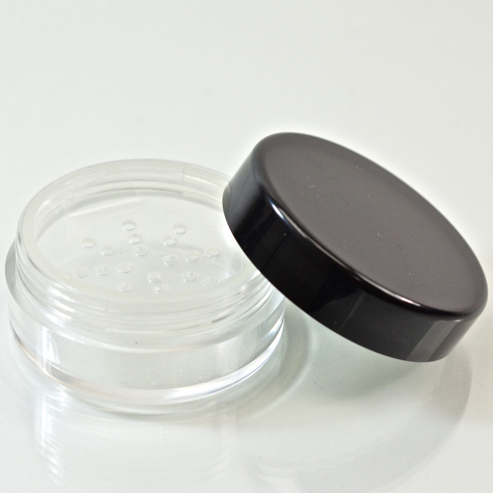 0.5 oz. 45/400 Clear with Black Cap Cosmetic Powder Jar