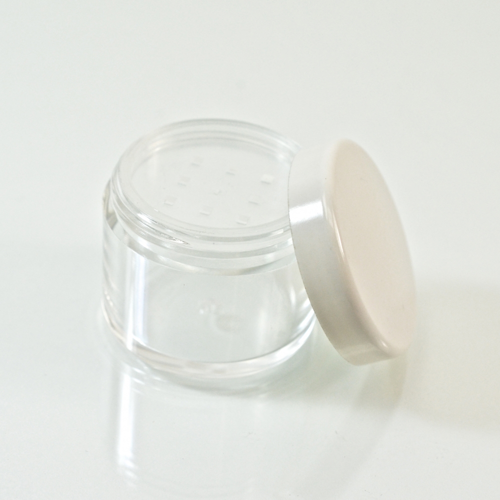 0.5 oz. 33/400 Clear with White Cap Cosmetic Powder Jar