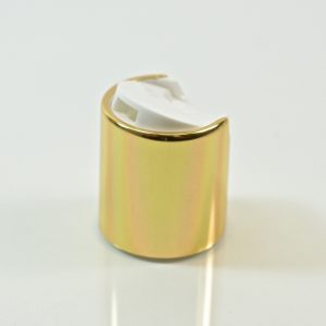 Disc Cap 20-410 White Shiny Gold Metal Shell_1870