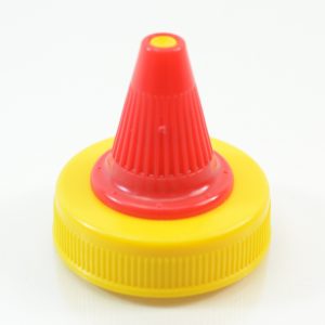 Dispensing Cap Twist Open 38-400 Ribbed Red-Yellow_1926