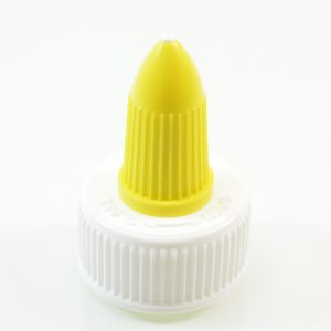 Dispensing Glue Cap Twist Open 24-410 Ribbed Yellow-White_1907