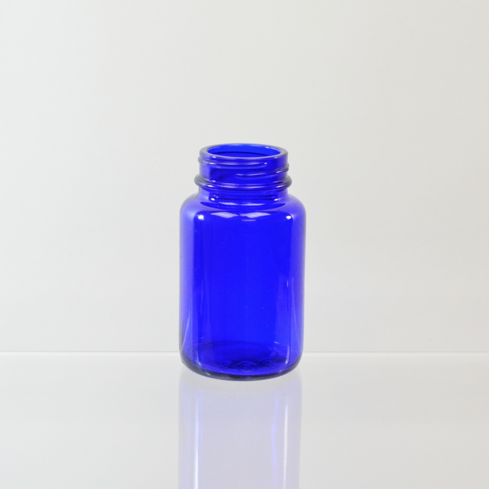 100CC Packer 38/400 Cobalt Glass Nutritional Supplement Packer