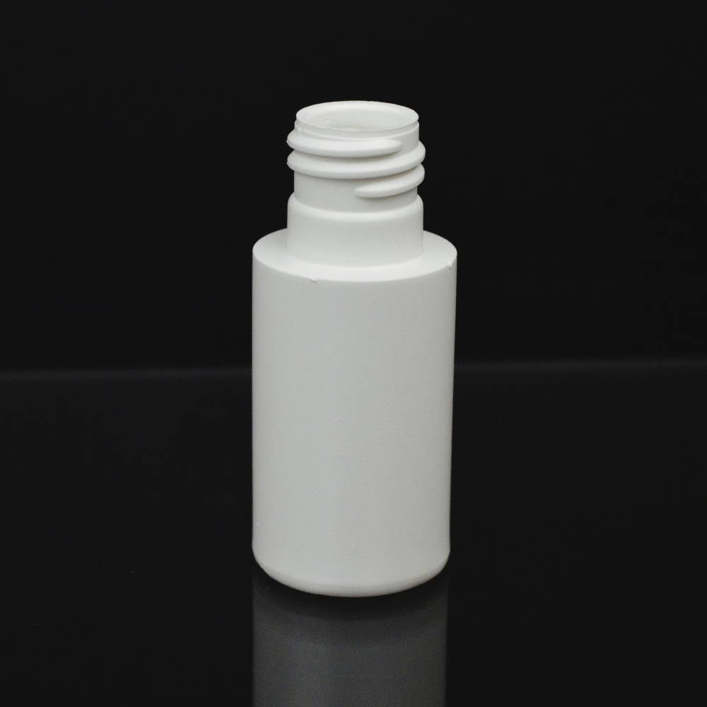 1 oz 20/415 Short Cylinder Round White HDPE Bottle
