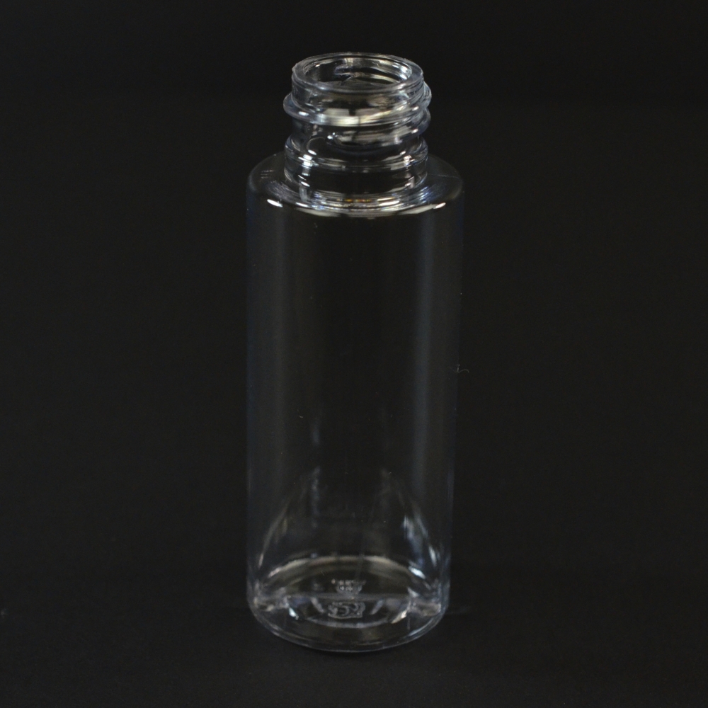 1.25 oz 20/410 Cylinder Round Clear PET Bottle