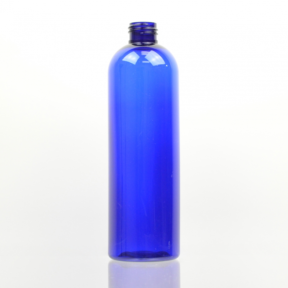 12 oz 24/410 Cosmo Round Cobalt PET Bottle