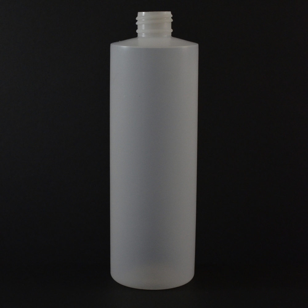 12 oz 24/410 Cylinder Round Natural HDPE Bottle
