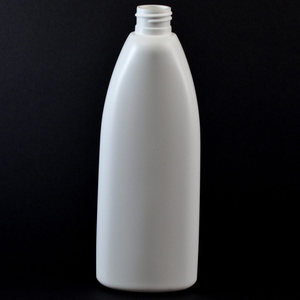 12 oz 24/410 Teardrop Oval White HDPE Bottle