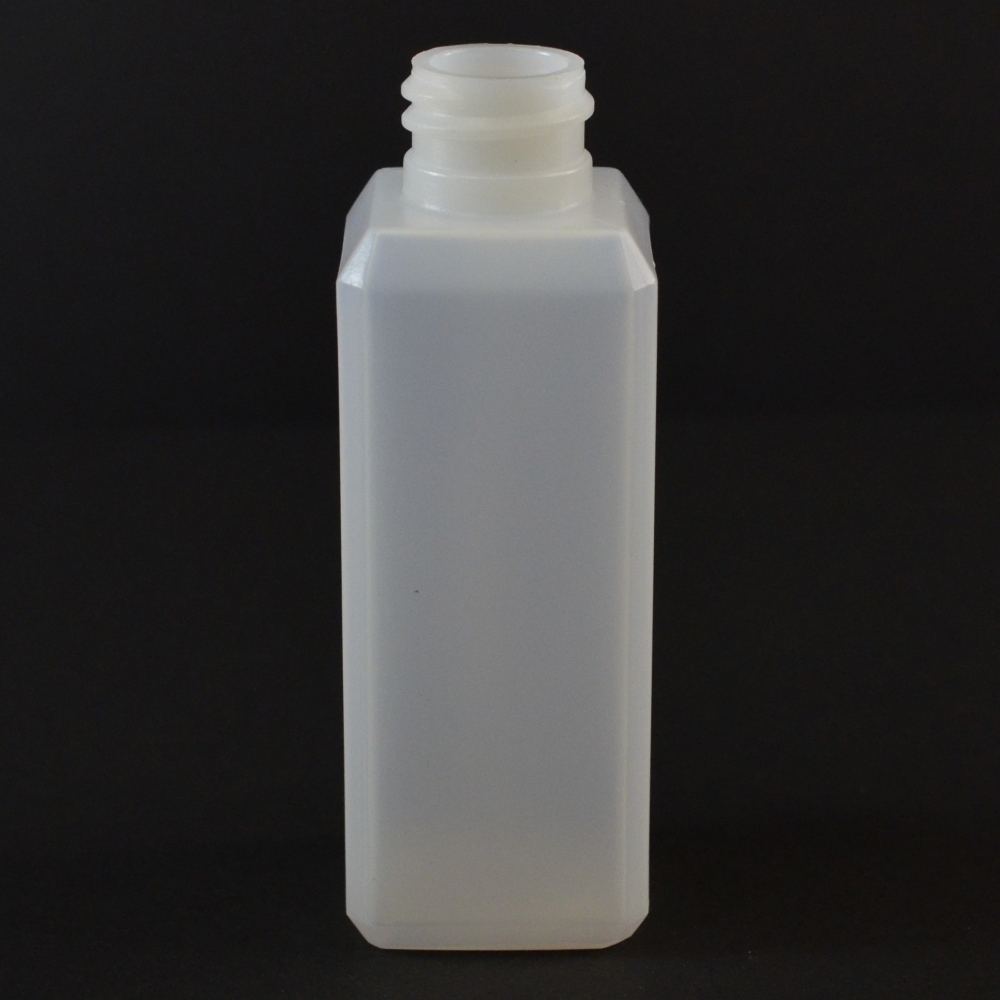 2 oz 20/410 Natural Beveled Square HDPE Bottle