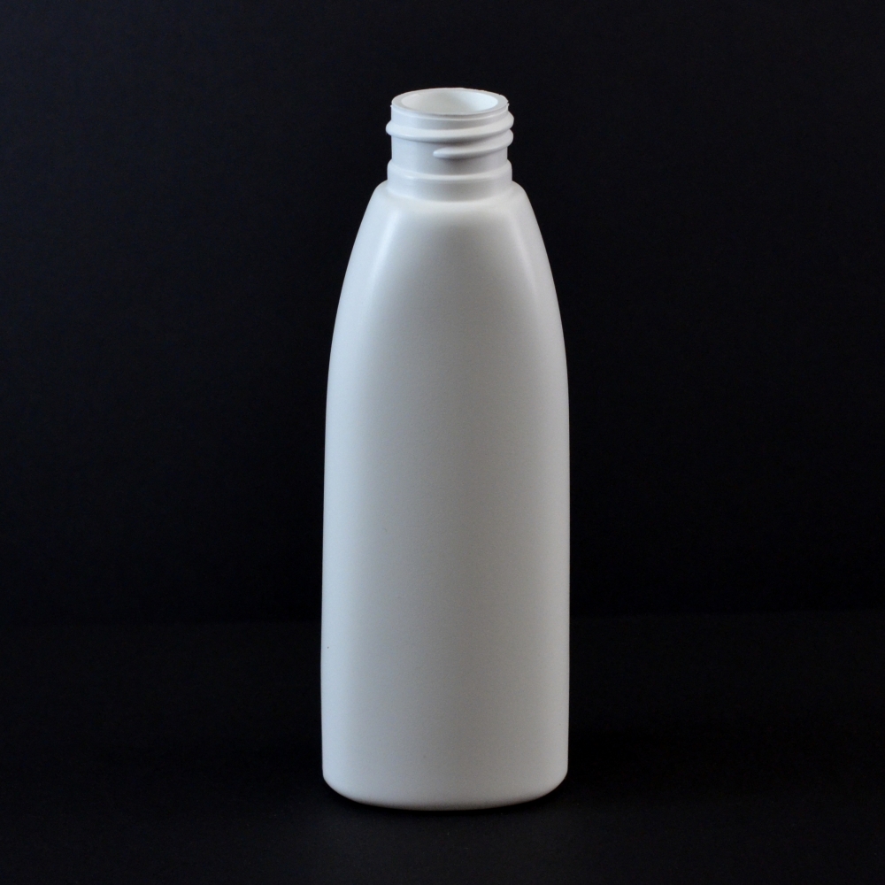 4 oz 24/410 Teardrop Oval White HDPE Bottle