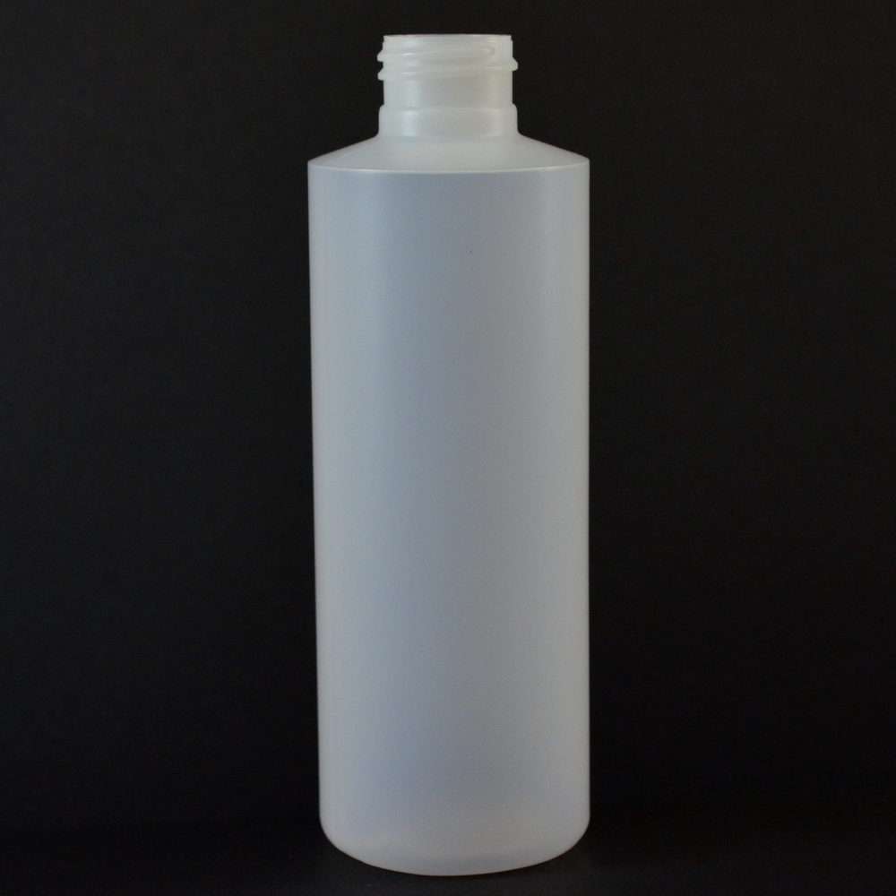 6 oz 24/410 Cylinder Round Natural HDPE Bottle