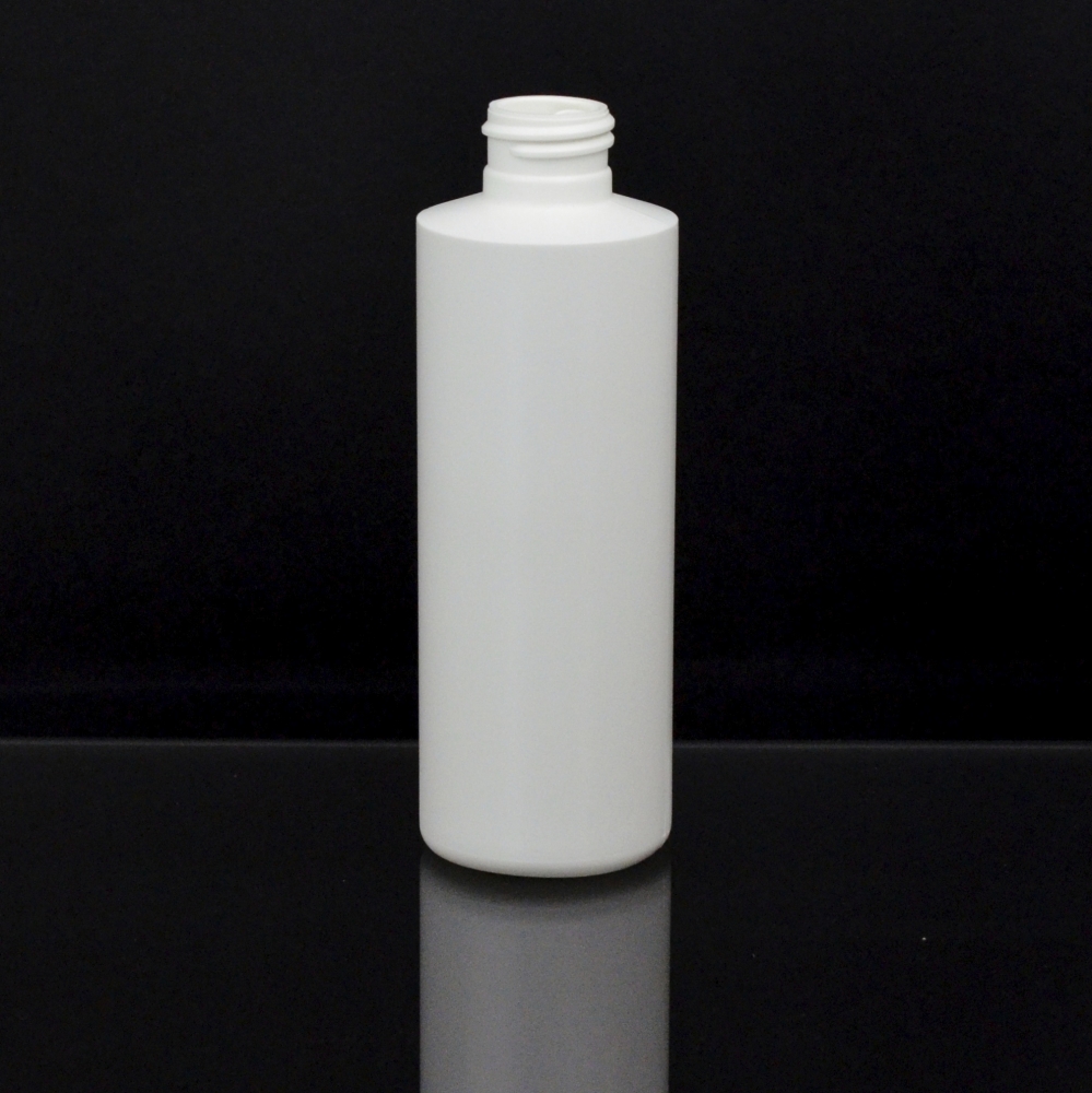 6 oz 24/410 Cylinder Round White HDPE Bottle