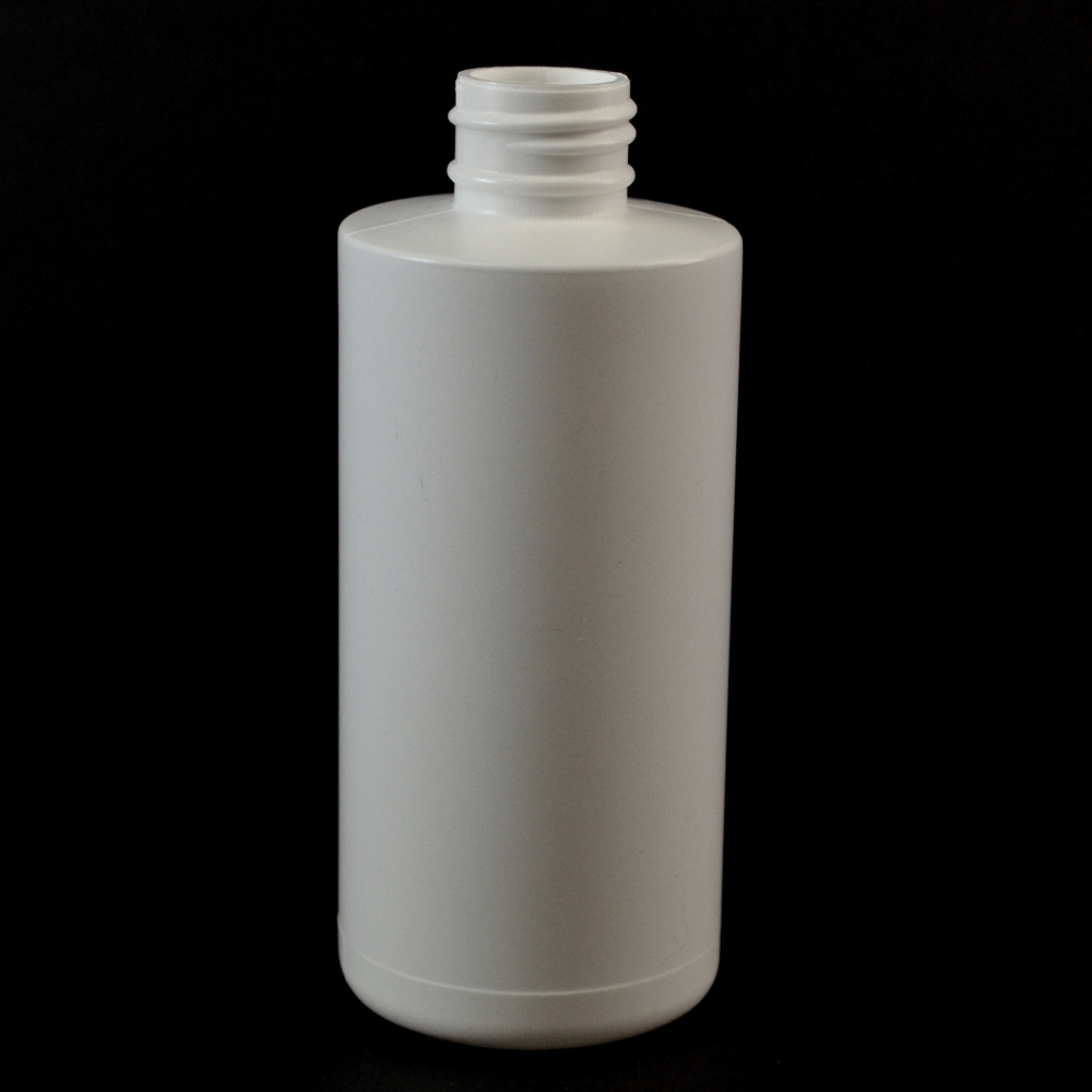 6 oz 24/410 Squat Cylinder Round White HDPE Bottle