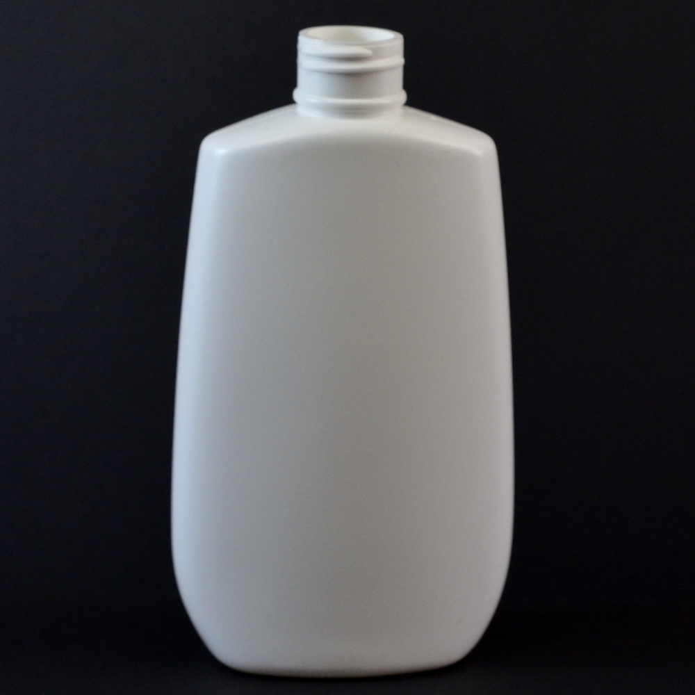 6 oz 24/410 Tapered Oval White HDPE Bottle