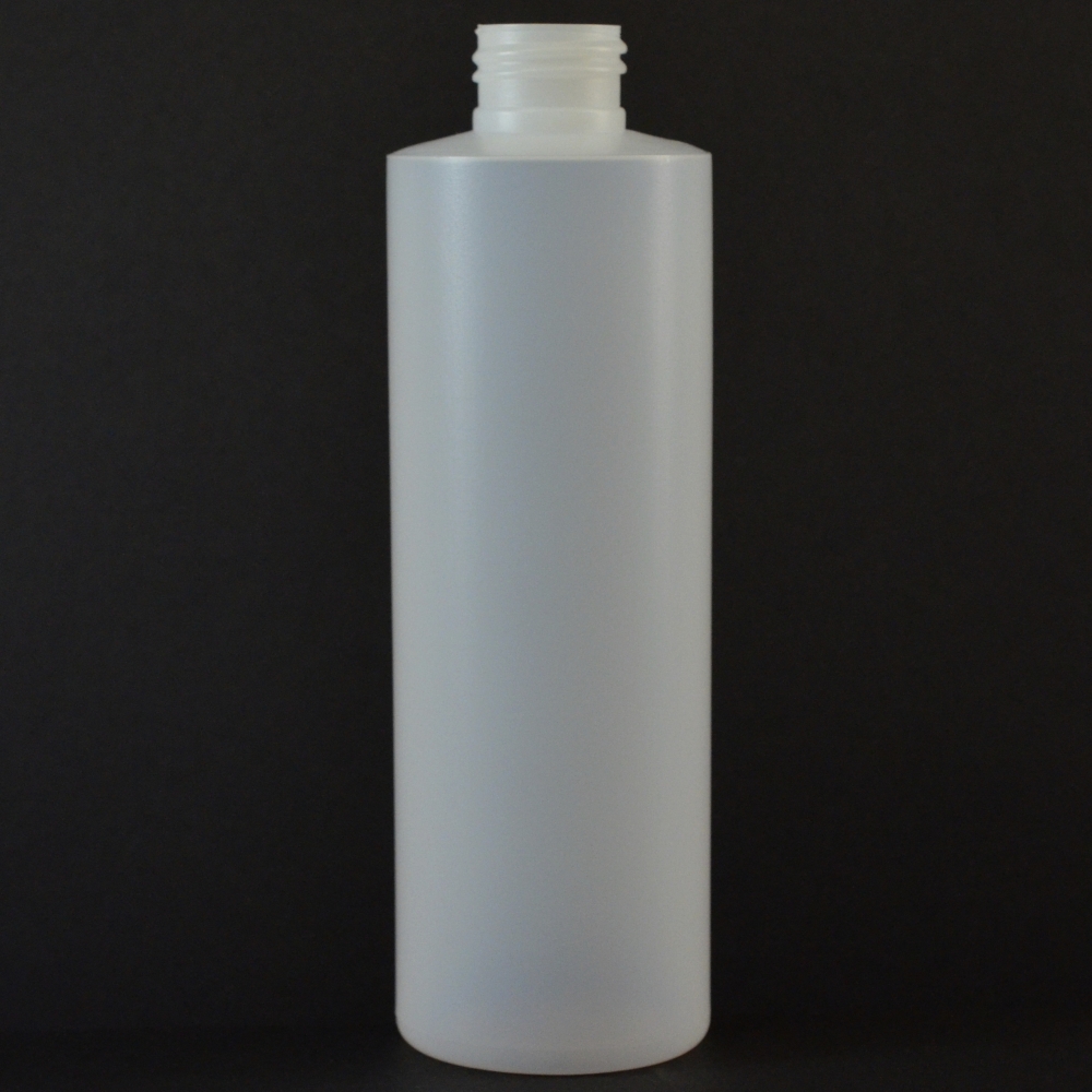 8 oz 24/410 Cylinder Round Natural HDPE Bottle