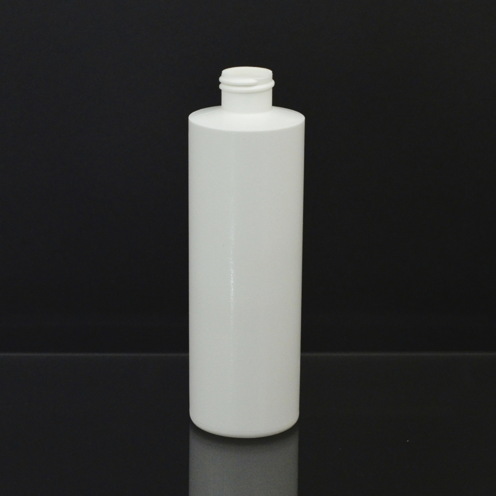 8 oz 20/410 Cylinder Round White HDPE Bottle