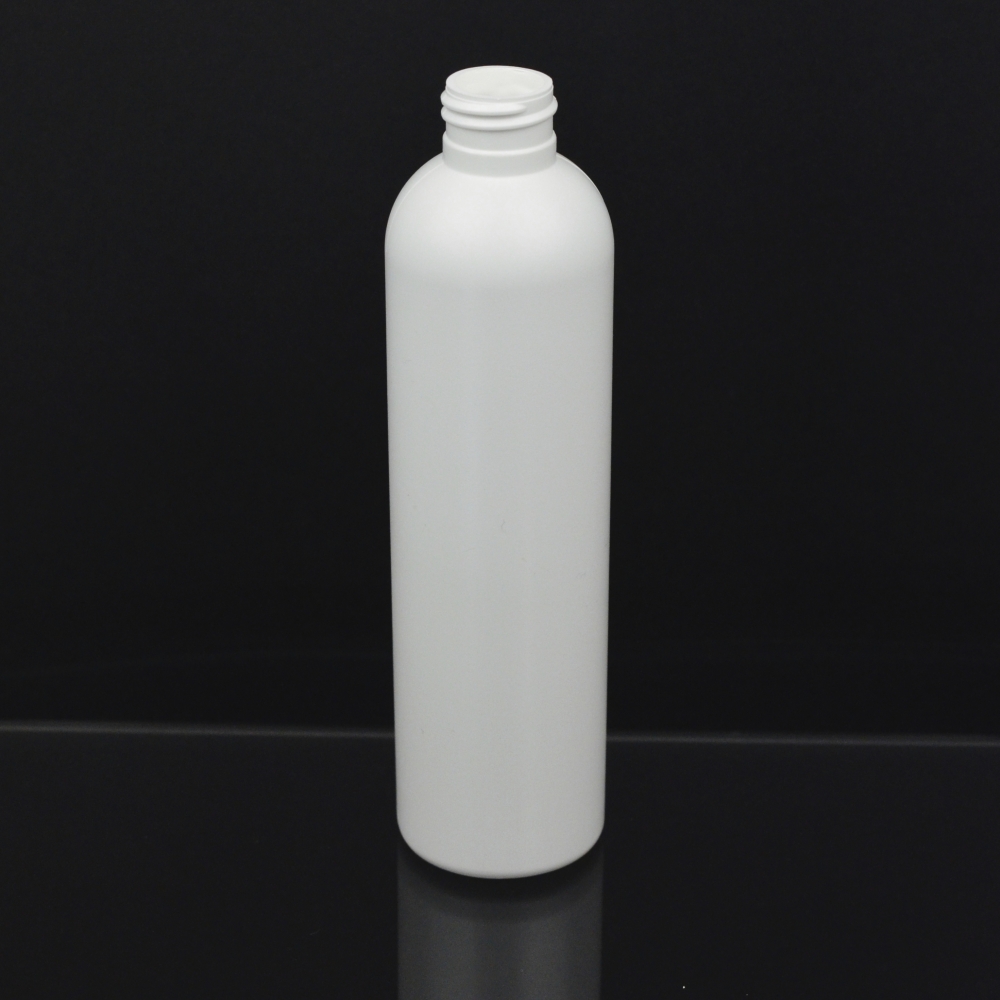 8 oz 24/410 Imperial Round White HDPE Bottle