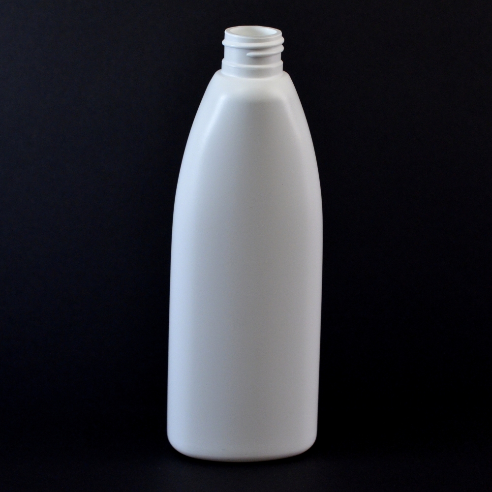 8 oz 24/410 Teardrop Oval White HDPE Bottle