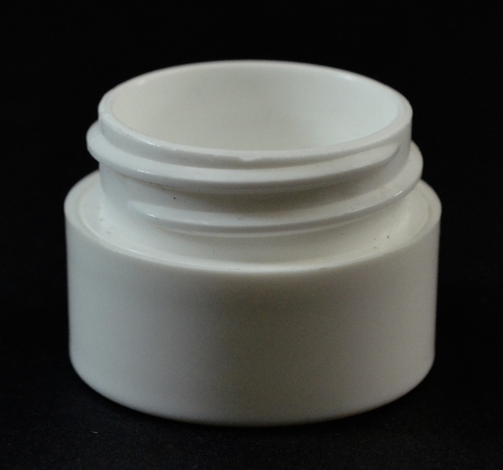 1/4 oz 33/400 Double Wall Straight Base White PP Jar