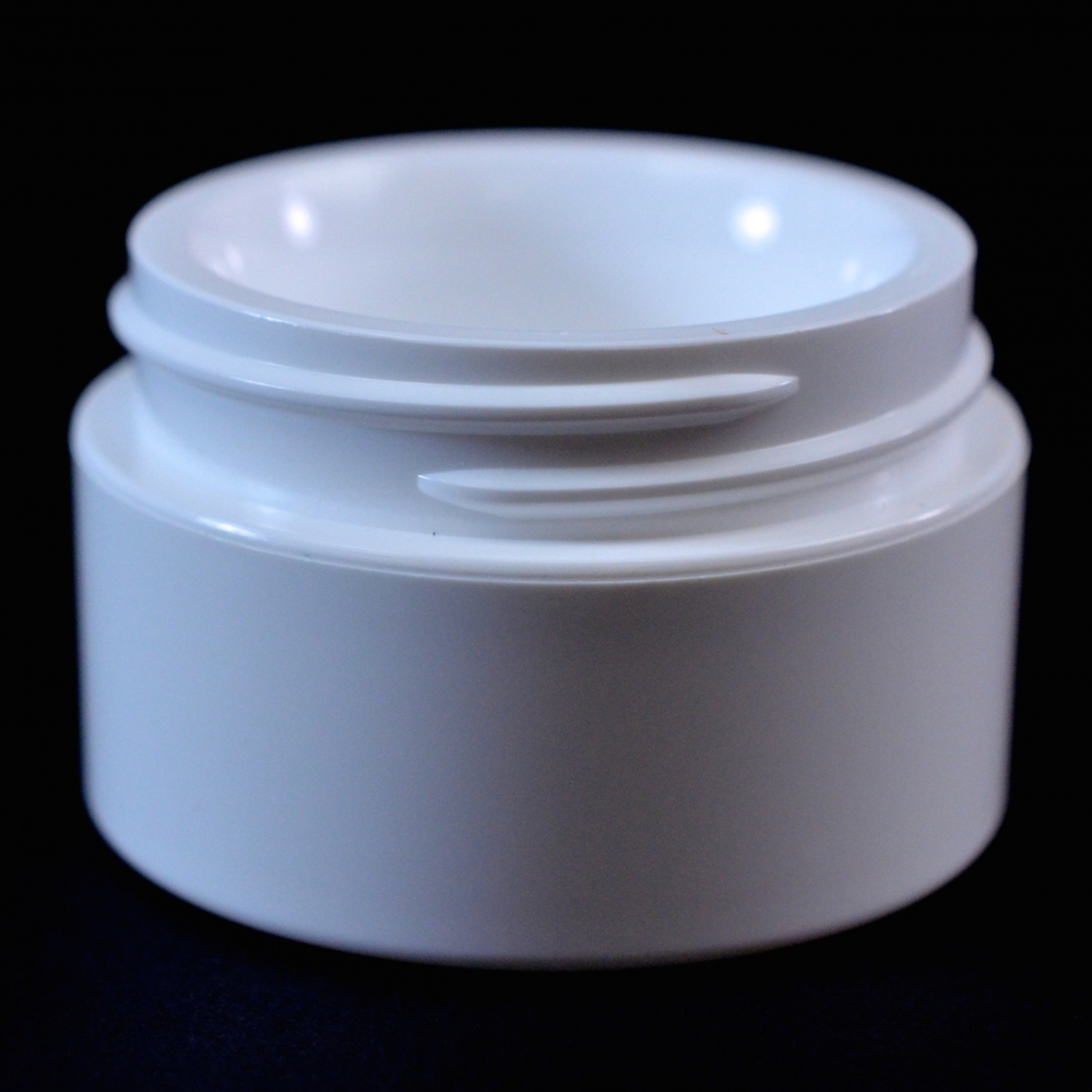1/2 oz 48/400 Double Wall Straight Base White PP Jar