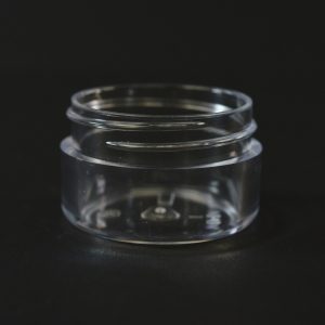 Plastic Jar 0.5 oz. Thick Wall Straight Base Clear PS 43-400_1441