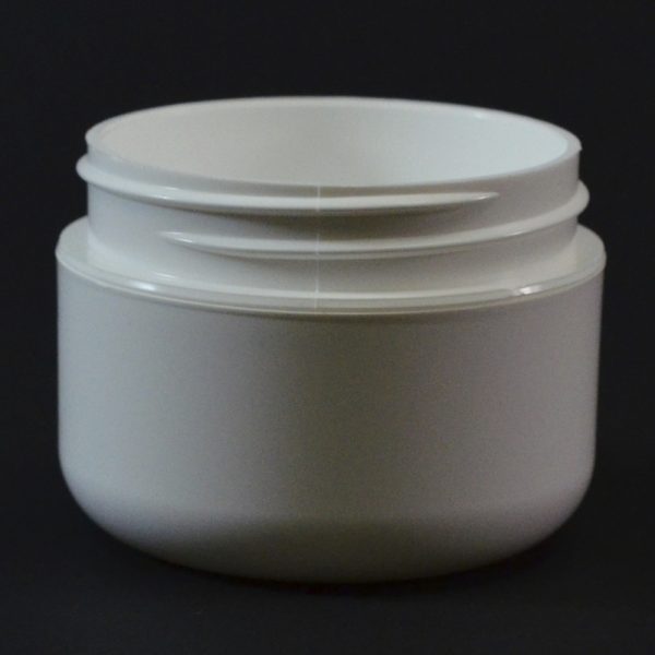 Plastic Jar 1 oz. Double Wall Round Base White PP-PS 53-400_1169
