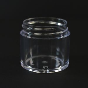 Plastic Jar 1 oz. Thick Wall Straight Base Clear PS 43-400_1448