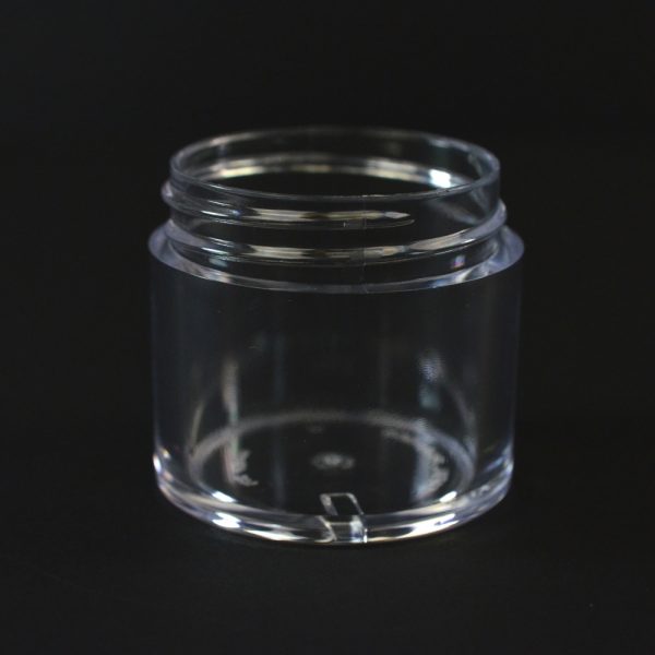 Plastic Jar 1 oz. Thick Wall Straight Base Clear PS 43-400_1448