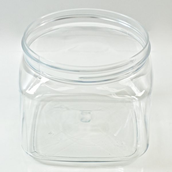 Plastic Jar 16 oz. Firenze Square Clear PET 89-400_1224