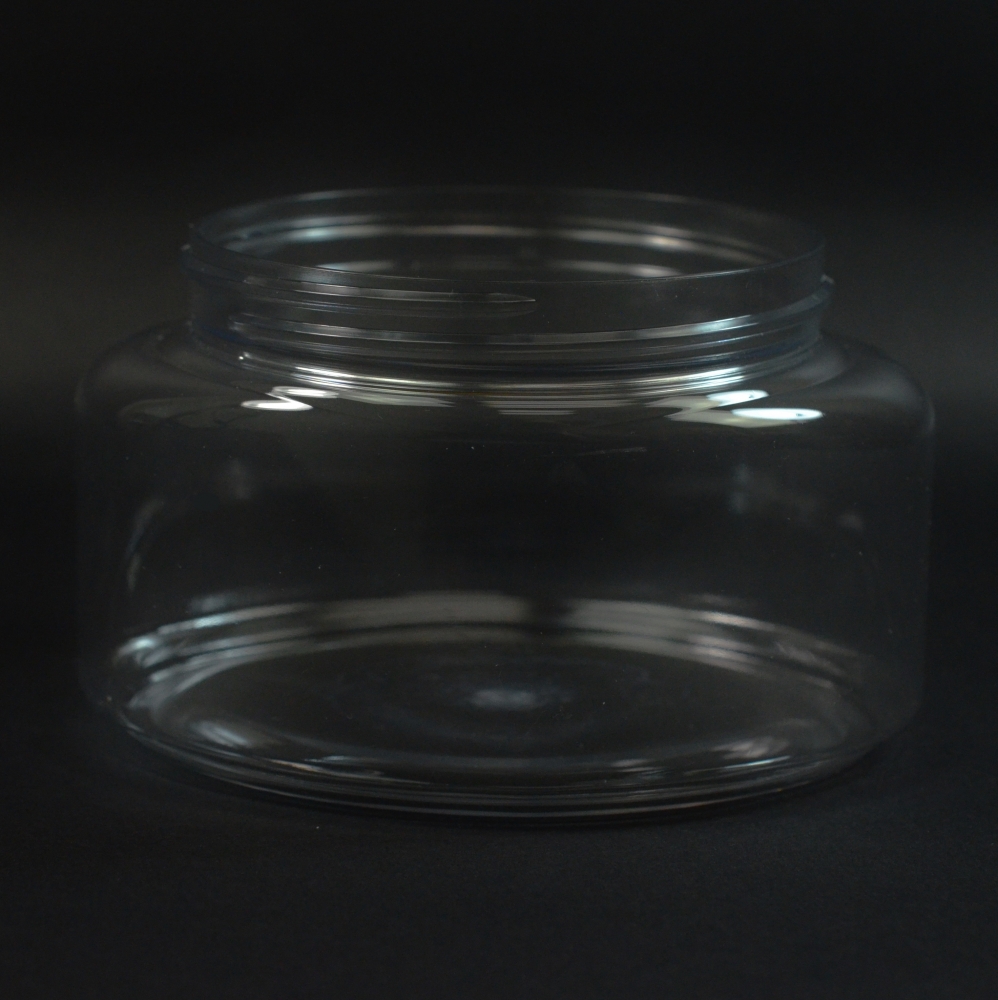 16 oz 89/400 Regular Wall Oval Clear PET Jar