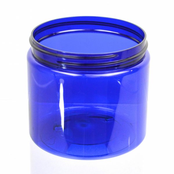 Plastic Jar 16 oz. Straight Sided PET Cobalt 89-400_1391