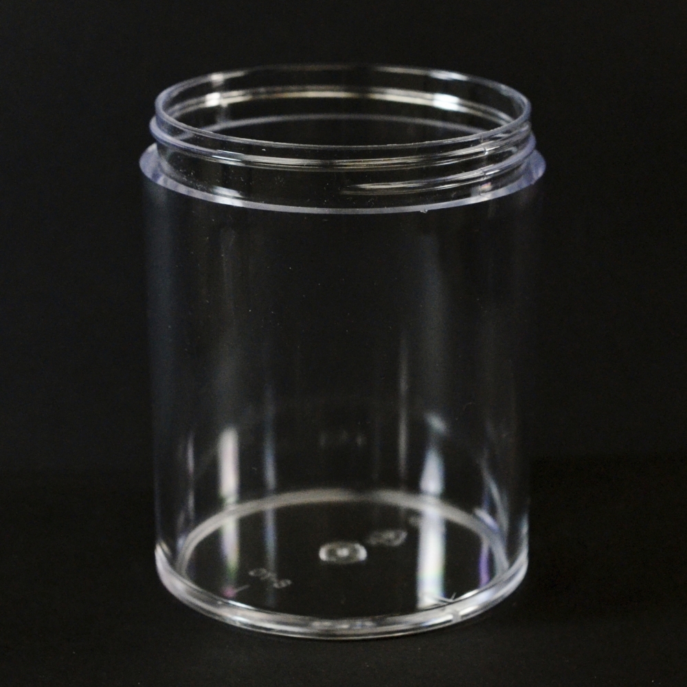 16 oz 89/400 Clear Thick Wall Straight Base PS Jar