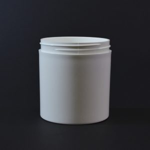 Plastic Jar 16 oz. Thick Wall Straight Base White PP 89-400_1496