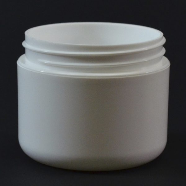 Plastic Jar 2 oz. Double Wall Round Base White PP-PP 58-400_1174
