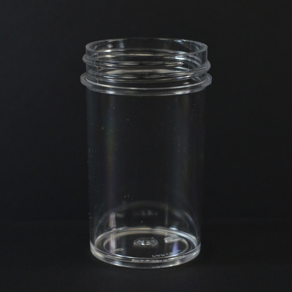 2 oz 43/400 Regular Wall Straight Base Clear PS Jar