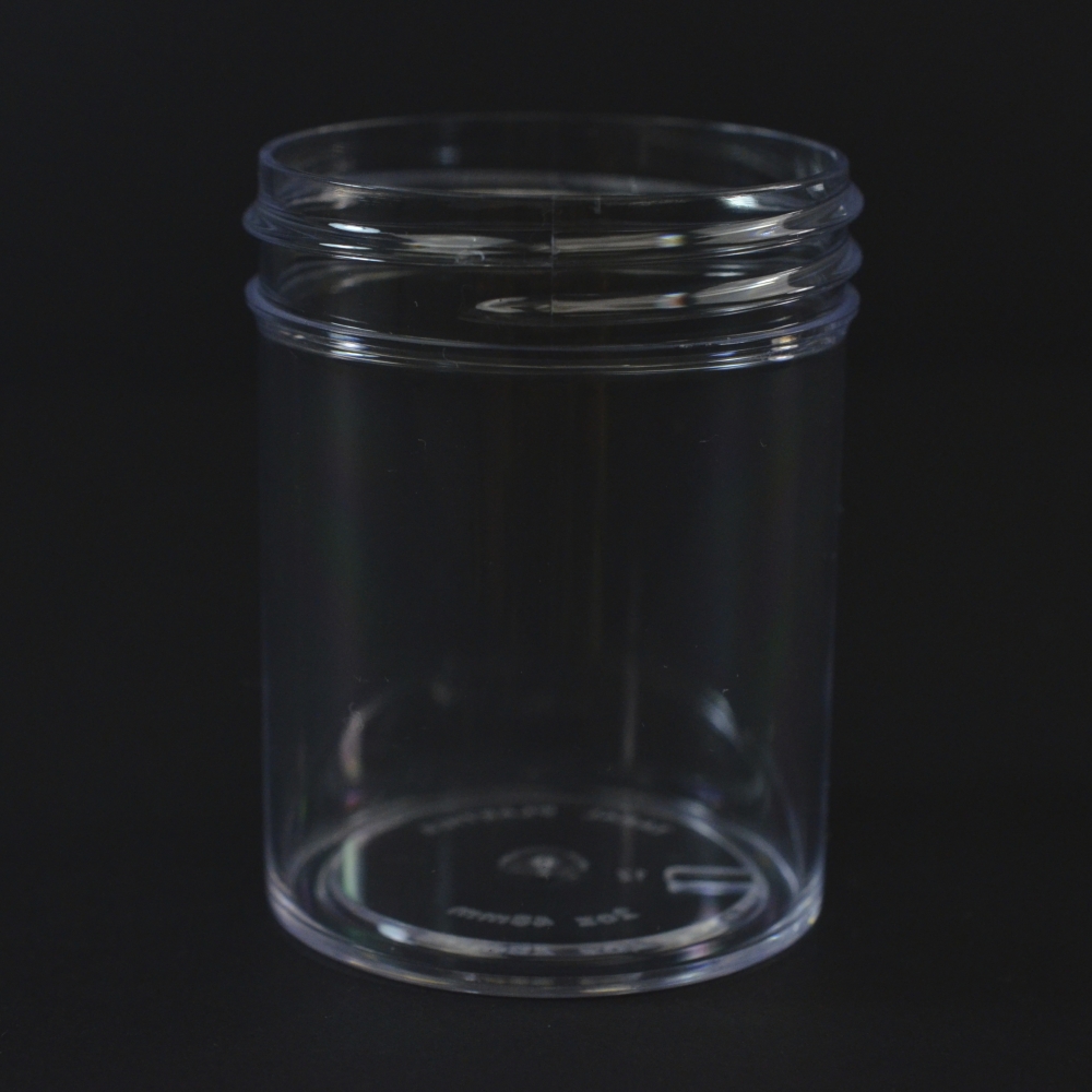 2 oz 48/400 Regular Wall Straight Base Clear PS Jar