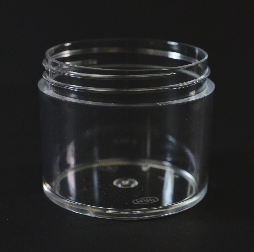 3 oz 58/400 Clear Thick Wall Straight Base PS Jar