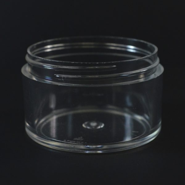 Plastic Jar 3 oz. Thick Wall Straight Base Clear PS 70-400_1469